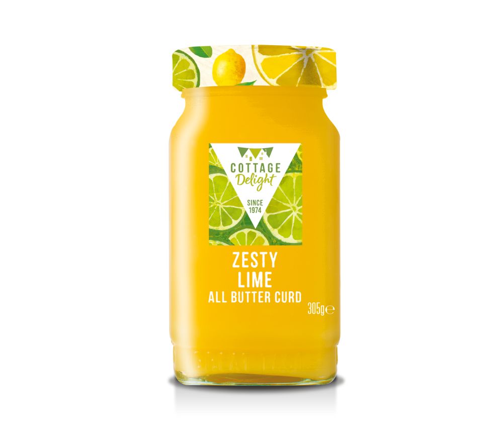 Zesty Lime All Butter Curd von Cottage Delight – cremiger Limetten-Curd mit Butter, spritzig & handgemacht. Ideal für Frühstück, Geschenke & Feinkost.