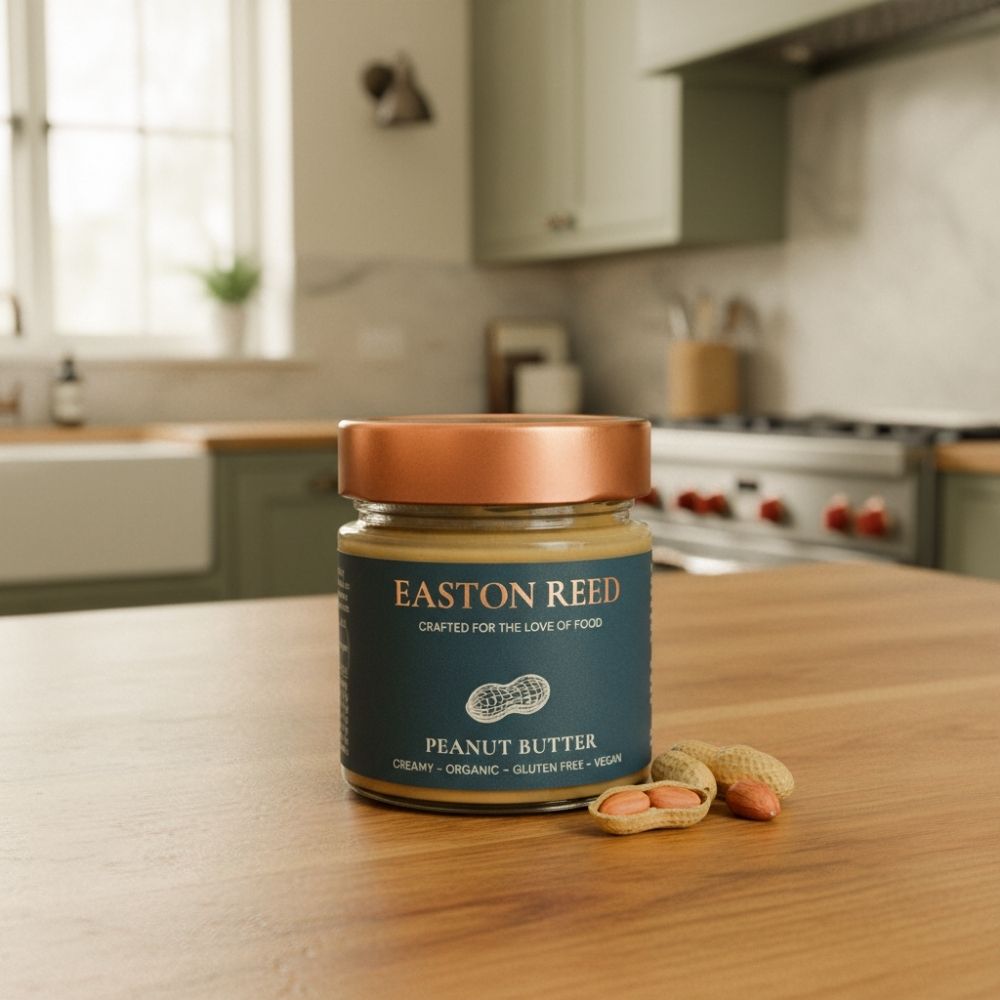 Easton Reed Peanut Butter online bei Ryan's Specialties B2B kaufen: 100 % Bio-Erdnüsse, cremiger Genuss, vegan & glutenfrei – purer Geschmack für Feinschmecker.