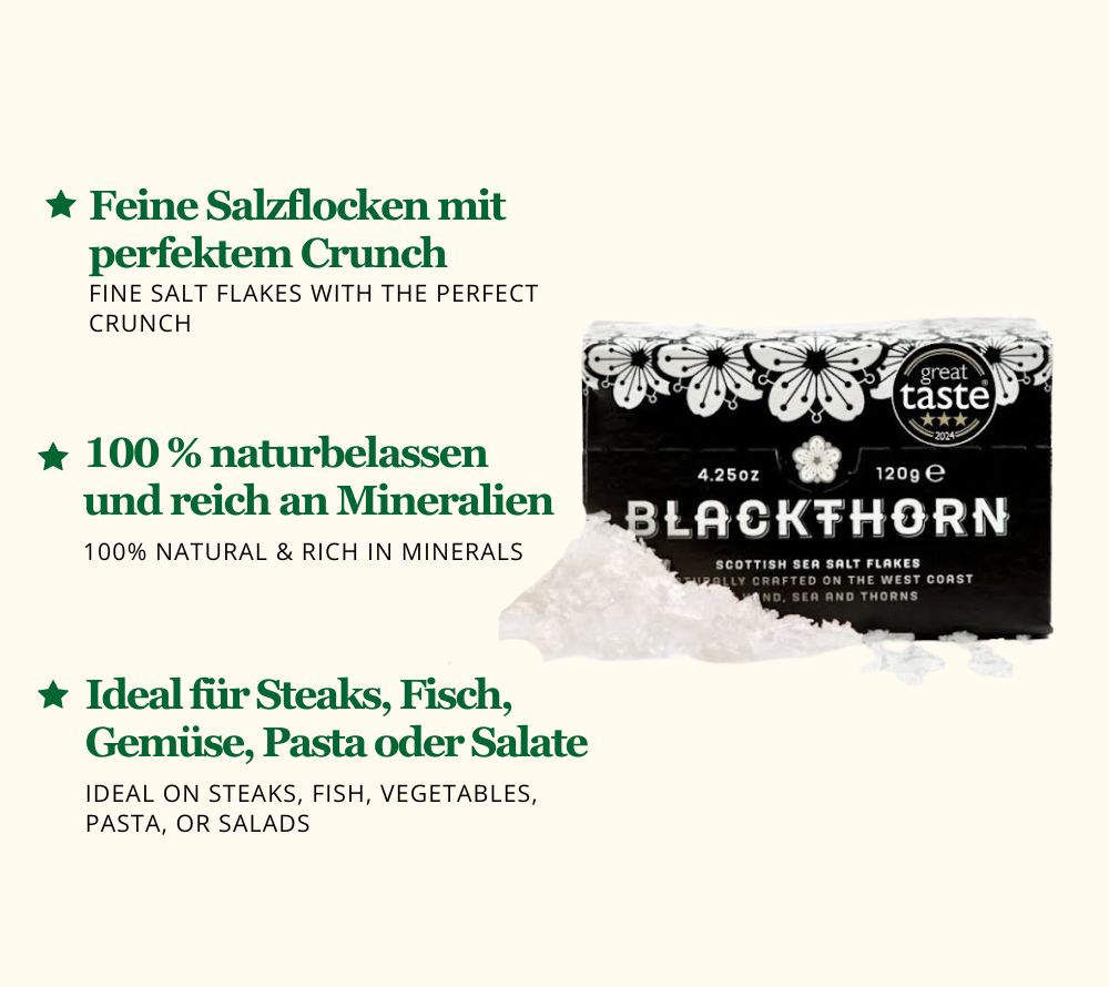 Blackthorn Sea Salt 1,4kg Box kaufen | Handgeschöpftes Meersalz aus Schottland | Intensiver Geschmack mit Meeresnote | Europaweiter Versand | Jetzt entdecken!