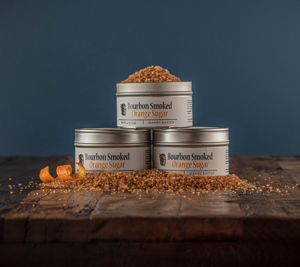 Bourbon Smoked Orange Sugar von Bourbon Barrel Foods – geräucherter Zucker mit Orangennote. Jetzt bei Ryan’s Specialties B2B online kaufen & Gourmetgenuss erleben!