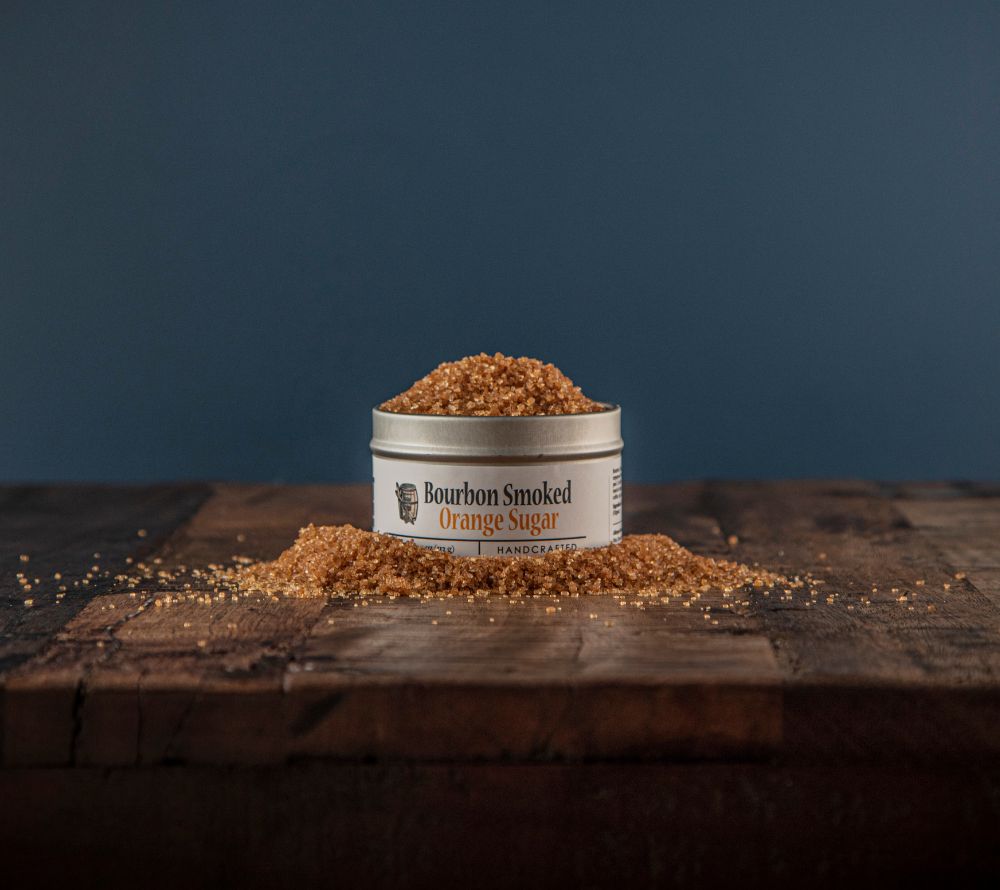 Bourbon Smoked Orange Sugar von Bourbon Barrel Foods – geräucherter Zucker mit Orangennote. Jetzt bei Ryan’s Specialties B2B online kaufen & Gourmetgenuss erleben!