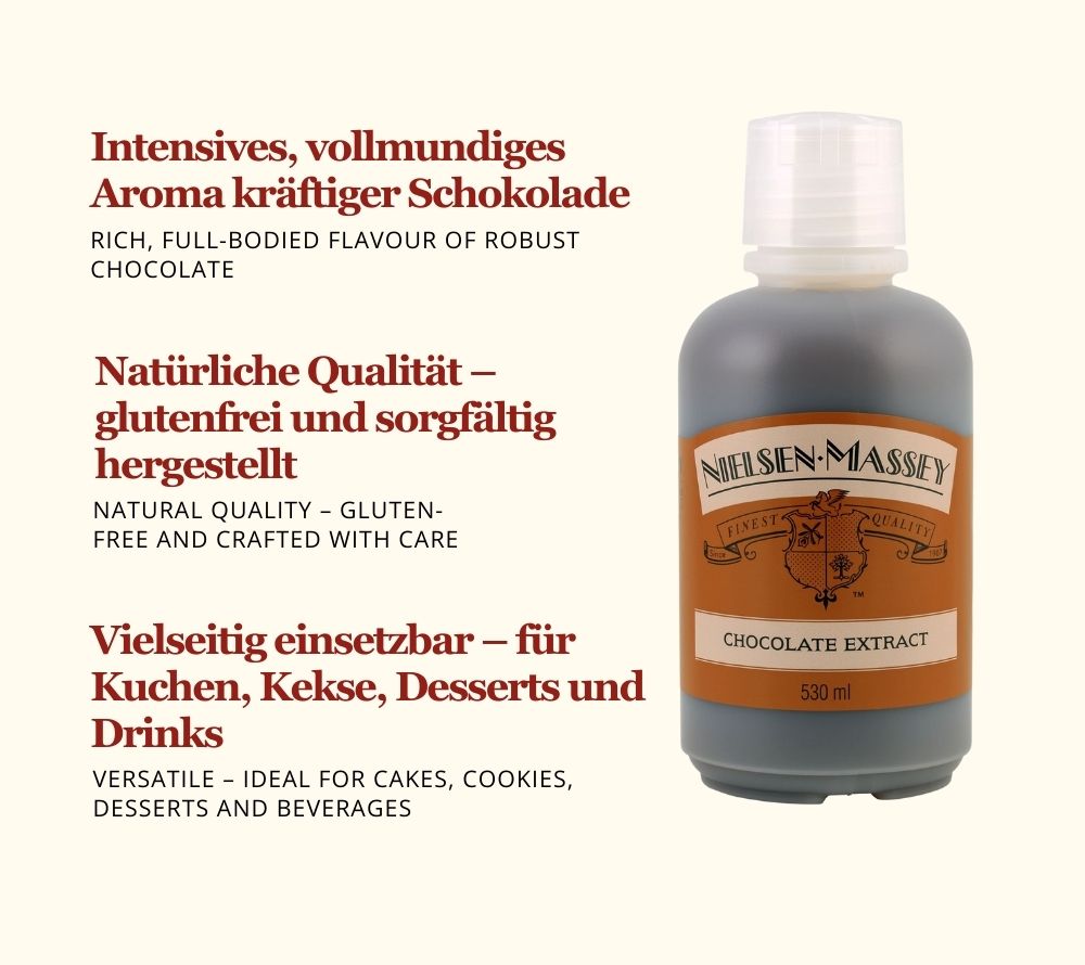 Schokoladen-Extrakt | für Backwaren, Desserts, Drinks & Eiscreme | Glutenfrei, koscher & aus natürlichen Zutaten | Europaweiter Versand | Jetzt bestellen!