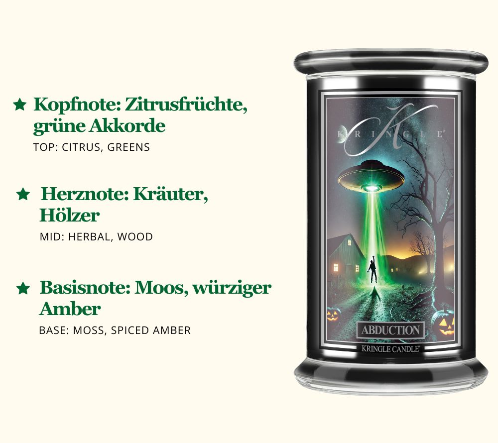 Kringle Candle Abduction | Zitrus, Kräuter & Hölzer in mystischer Komposition | Exklusiver US-Duft | Europaweiter Versand | Jetzt bestellen!