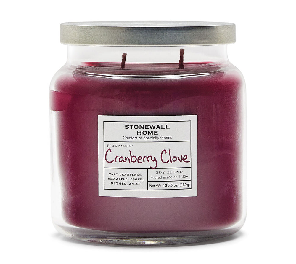 Stonewall Jar Medium Cranberry Clove von Stonewall Kitchen kaufen | Duft: Herbstlich, fruchtig, würzig | Brenndauer: 105 Stunden