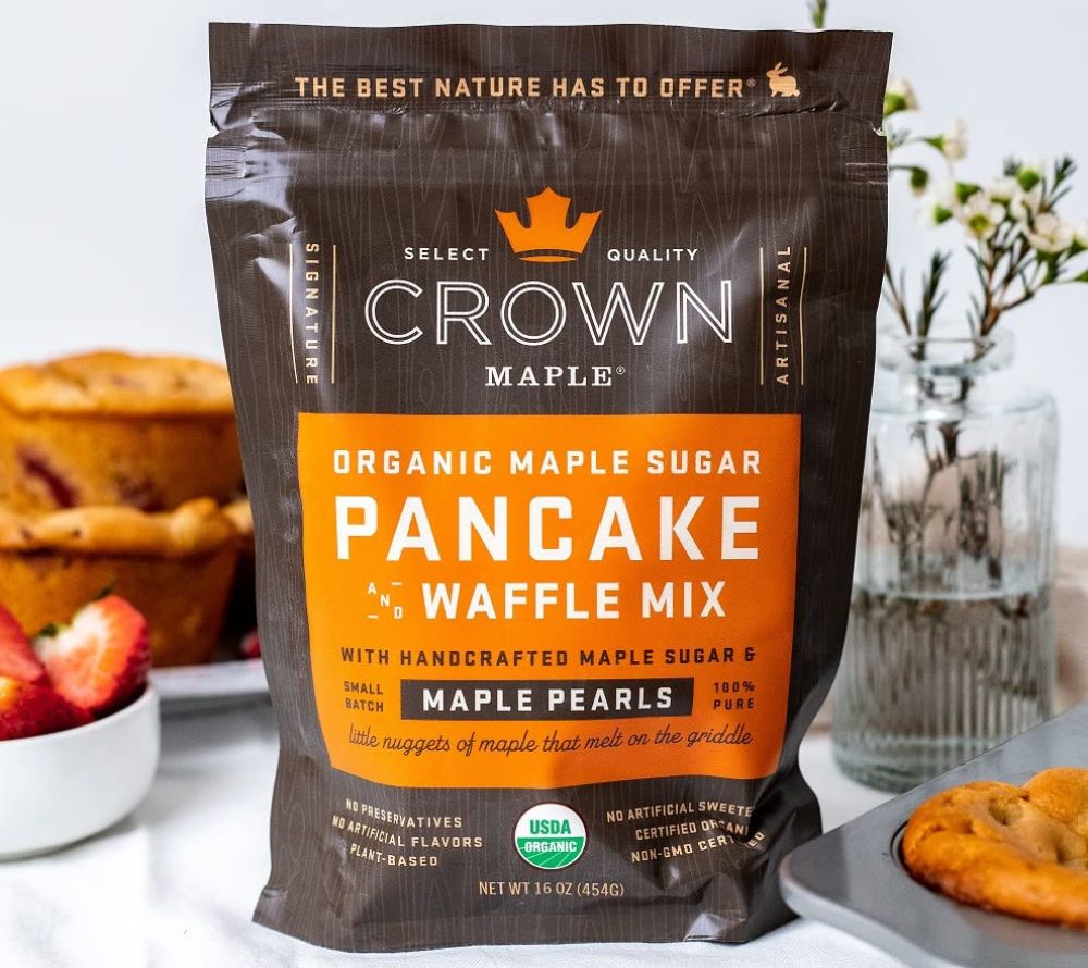 Organic Maple Sugar Pancake & Waffle Mix 16oz von Crown Maple LLC kaufen | Ahorn, zart, süß | Ideal für Waffeln und Pancakes zum Frühstück