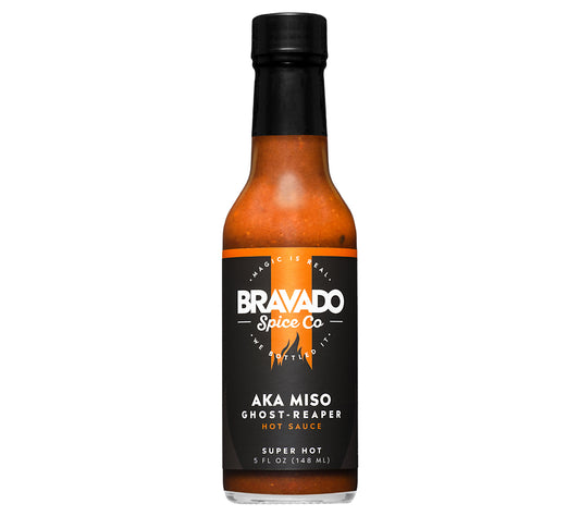 Aka Miso Ghost Reaper Hot Sauce von Bravado Spice Co kaufen | scharf, würzig, vielfältig | Ideal als Sushi-Dip, Grillmarinade, Wing-Glasur