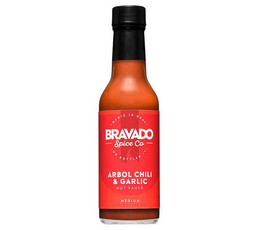 Arbol Chili & Garlic Hot Sauce von Bravado Spice Co kaufen | würzig, scharf, zitronig | Ideal als Taco-Würze, Grillsoße, Dip