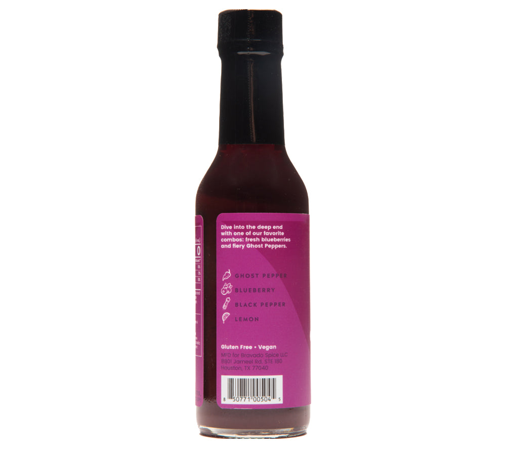 Ghost Pepper & Blueberry Hot Sauce von Bravado Spice Co kaufen | süß, feurig, einzigartig | Ideal als Wing-Soße, Käse-Dip, Pancake-Topping