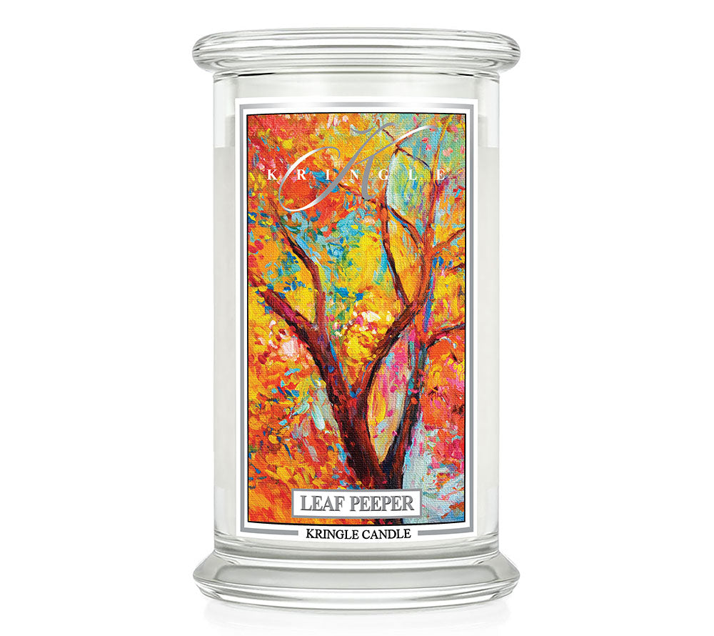 Kringle Jar Large Leaf Peeper von Kringle Candle kaufen | Duft: Zimtig, fruchtig, Süß, Apfel, Pfirsich | Brenndauer: 100 Stunden