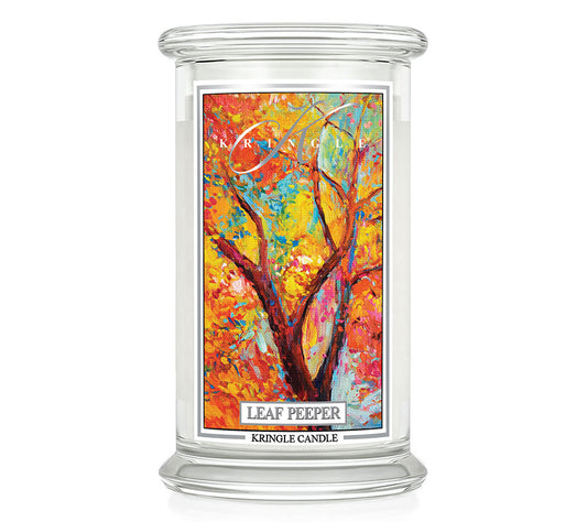 Kringle Jar Large Leaf Peeper von Kringle Candle kaufen | Duft: Zimtig, fruchtig, Süß, Apfel, Pfirsich | Brenndauer: 100 Stunden