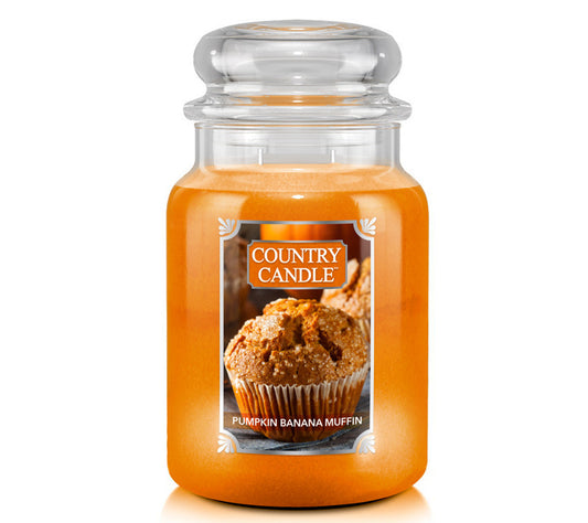 Country Jar Large Pumpkin Banana Muffin von Country Candle kaufen | Duft: Zimtig, Fruchtig, Zitrus, Vanille, Banane | Brenndauer: 100-150 Stunden