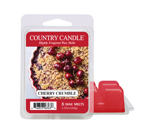 Country Wax Melts 6 pcs Cherry Crumble von Country Candle kaufen | Duft: Fruchtig, Gebäck, Vanille | Mehrmals schmelzbar