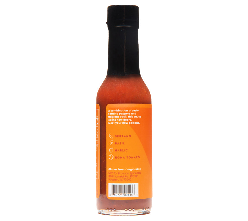 Serrano & Basil Hot Sauce von Bravado Spice Co kaufen | mild, aromatisch, vielseitig | Ideal als Pizza-Würze, Pasta-Soße, Tacos