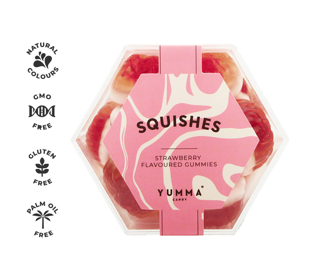 Squishes Hexagon Box von Yumma Candy kaufen | weich, fruchtig | Ideal als Snack, Nascherei, Geschenk | EU-weiter Versand