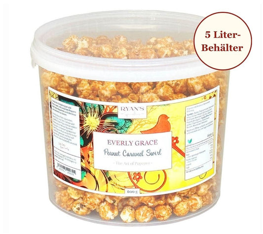 Everly Grace Popcorn Peanut Caramel Swirl Bucket 600 g von Ryan's Specialties kaufen | Süß, Karamell mit Erdnussbutter | Perfekt für Filmabende