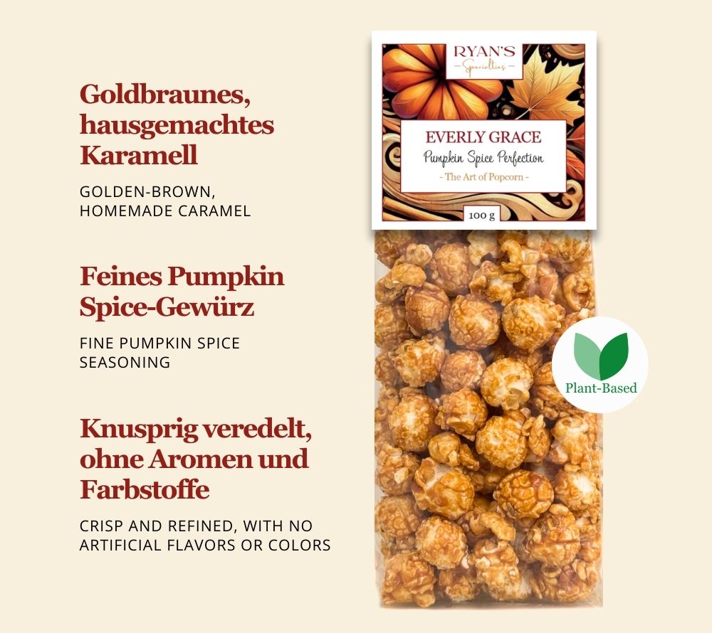 Everly Grace Popcorn Pumpkin Spice Perfection kaufen | herbstliches Popcorn mit Kürbis-Gewürzen und Karamell | perfekt für den Kinoabend | EU-weiter Versand