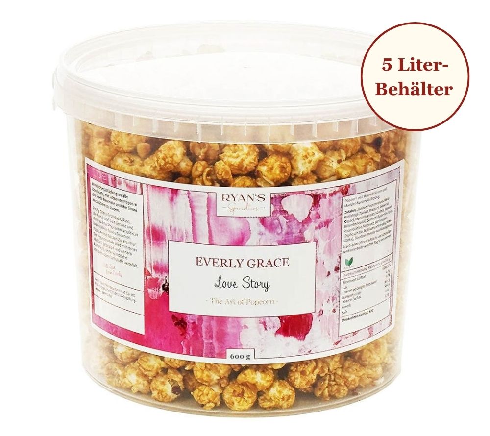 Popcorn Love Story von Everly Grace kaufen | unwiderstehliche Mischung aus Mandeln, Vanille und feinen Rosenblättern | für Gourmet-Sortimente