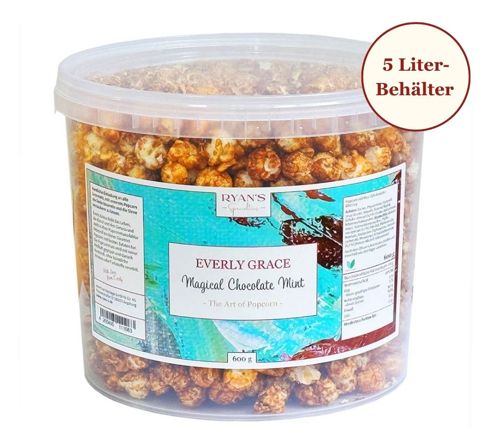 Everly Grace Popcorn - Magical Chocolate Mint 600 g kaufen ☆ Mit Karamell, Schokolade und Pfefferminze ☆ Der perfekte Snack ☆ Mehr Sorten ☆ Jetzt probieren!