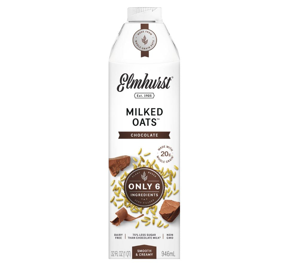Chocolate Oat Milk von Elmhurst | Pflanzliche Hafermilch mit Schokoladengeschmack | 100 % vegan, glutenfrei & laktosefrei | Ideal für Cafés, Restaurants und Supermärkte | Reine Zutaten, ohne künstliche Aromen | EU-weiter Versand