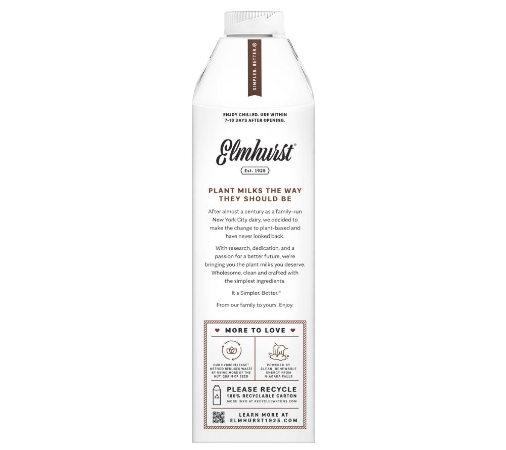 Chocolate Oat Milk von Elmhurst | Pflanzliche Hafermilch mit Schokoladengeschmack | 100 % vegan, glutenfrei & laktosefrei | Ideal für Cafés, Restaurants und Supermärkte | Reine Zutaten, ohne künstliche Aromen | EU-weiter Versand