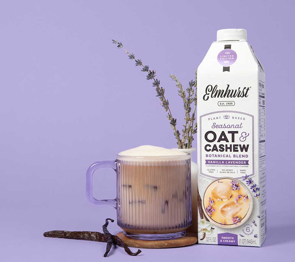 Vanilla Lavender Botanical Blend von Elmhurst kaufen | Lavendel, Hafer, Cashew – cremig und blumig | Ideal für Drinks und Cocktails | Internationaler Versand