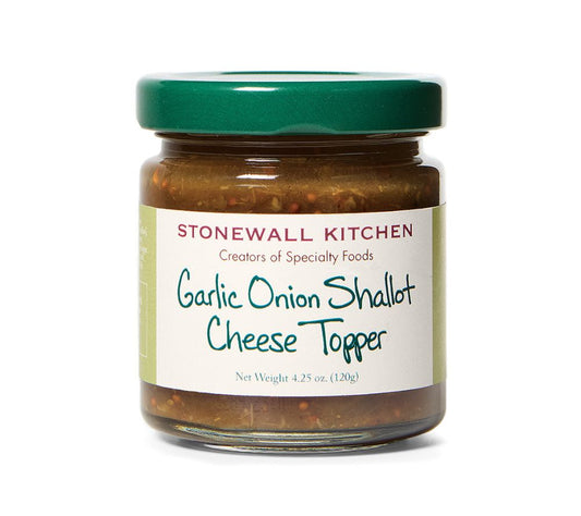 Garlic Onion Shallot Cheese Topper von Stonewall Kitchen kaufen | Knoblauch, Schalotten & Balsamico | Topping, Aufstrich oder Veredelung | Jetzt bestellen!