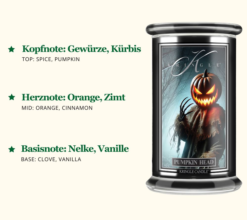 Halloween Duftkerze | Würziger Kürbis & feurige Zimtrinde | Spritzige Orangenzeste, Nelke & sanfte Vanille | Europaweiter Versand | Jetzt bestellen!