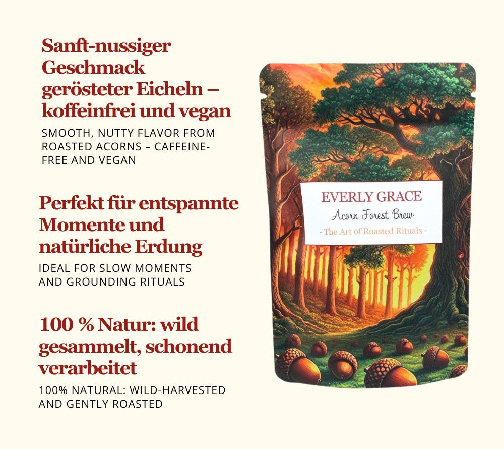 Geröstete Eicheln |100 % natürliche Zutaten – vegan, koffeinfrei & ohne Zusätze | Kaffee-Alternative | Europaweiter Versand | Jetzt bestellen!