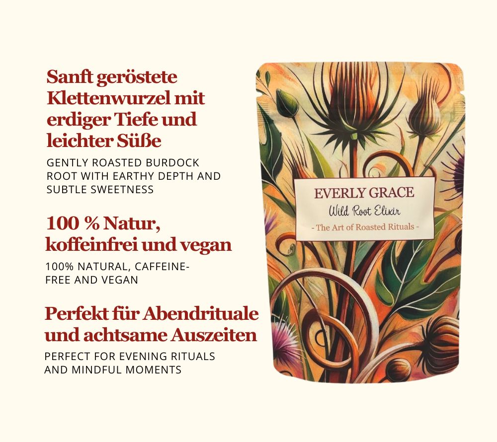 Geröstete Klettenwurzeln | Kaffee-Alternative | 100 % natürliche Zutaten – vegan, koffeinfrei & ohne Zusätze | Europaweiter Versand | Jetzt bestellen!