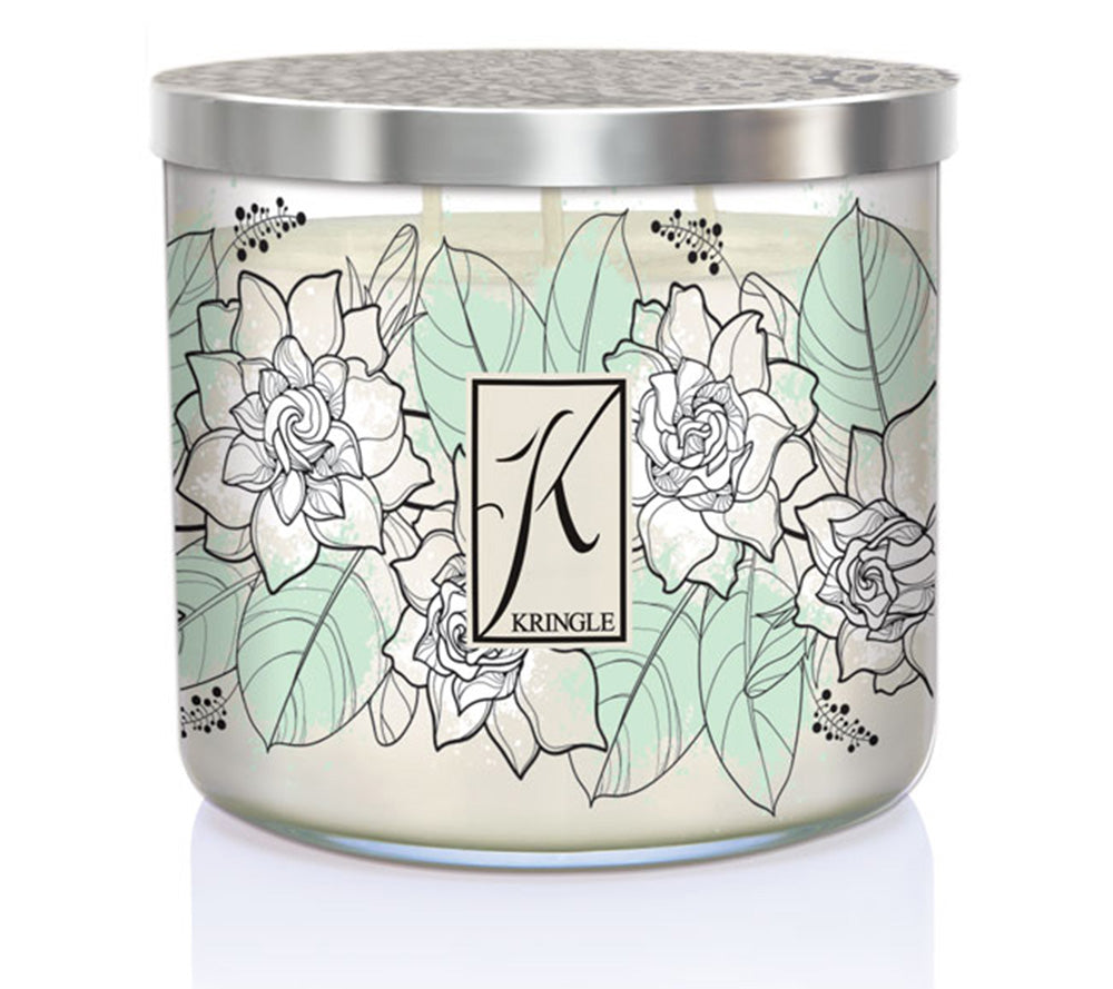 14.5oz Soy Jar Gardenia von Kringle Candle kaufen | Duft: WeiĂźe Blumen, Gardenie, Jasmin | Brenndauer: 45 Stunden | EU-weiter Versand