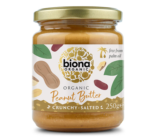 Peanut Butter Crunchy Salted Biona Organic von Windmill Organics EU Ldt kaufen | Nussig, salzig, stückig | Ideal für Sandwiches oder Backwaren | EU-weiter Versand