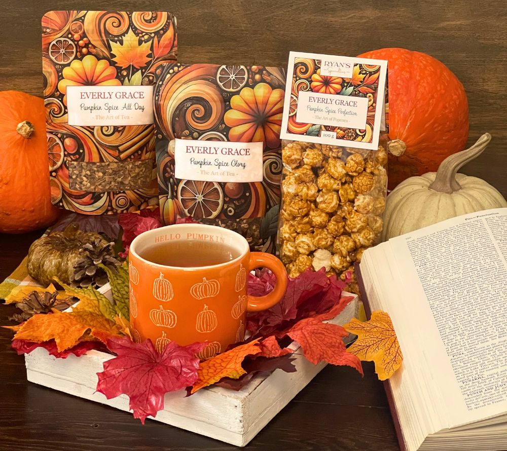 Everly Grace Pumpkin Spice Glory Tea kaufen ☆ Kräftiger Schwarztee mit Pumpkin Spice ☆ Herbstgenuss in jeder Tasse ☆ Jetzt probieren!