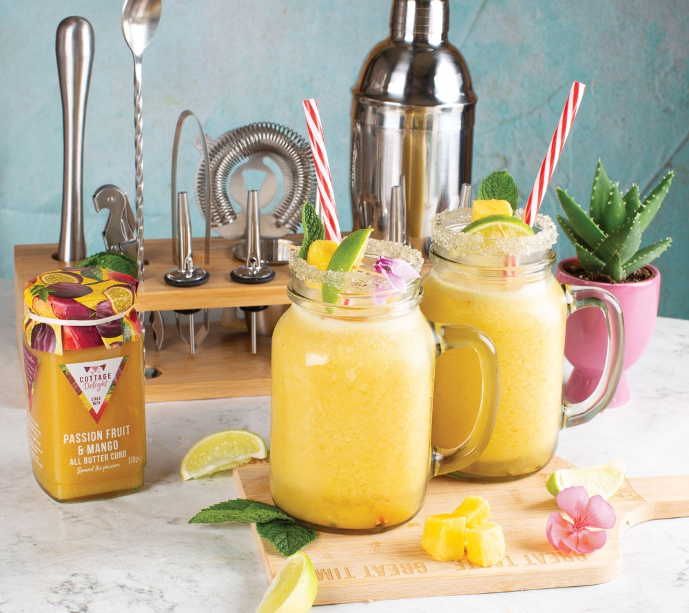 Passion Fruit & Mango All Butter Curd von Cottage Delight – cremiger Fruchtcurd mit Butter, Mango & Passionsfrucht. Für Frühstück, Dessert & Feinkostregale.