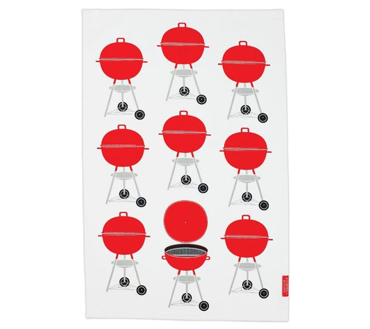 BBQ Towely von Stonewall Kitchen kaufen | Geschirrtuch mit roten Kugelgrills | 100 % Baumwolle