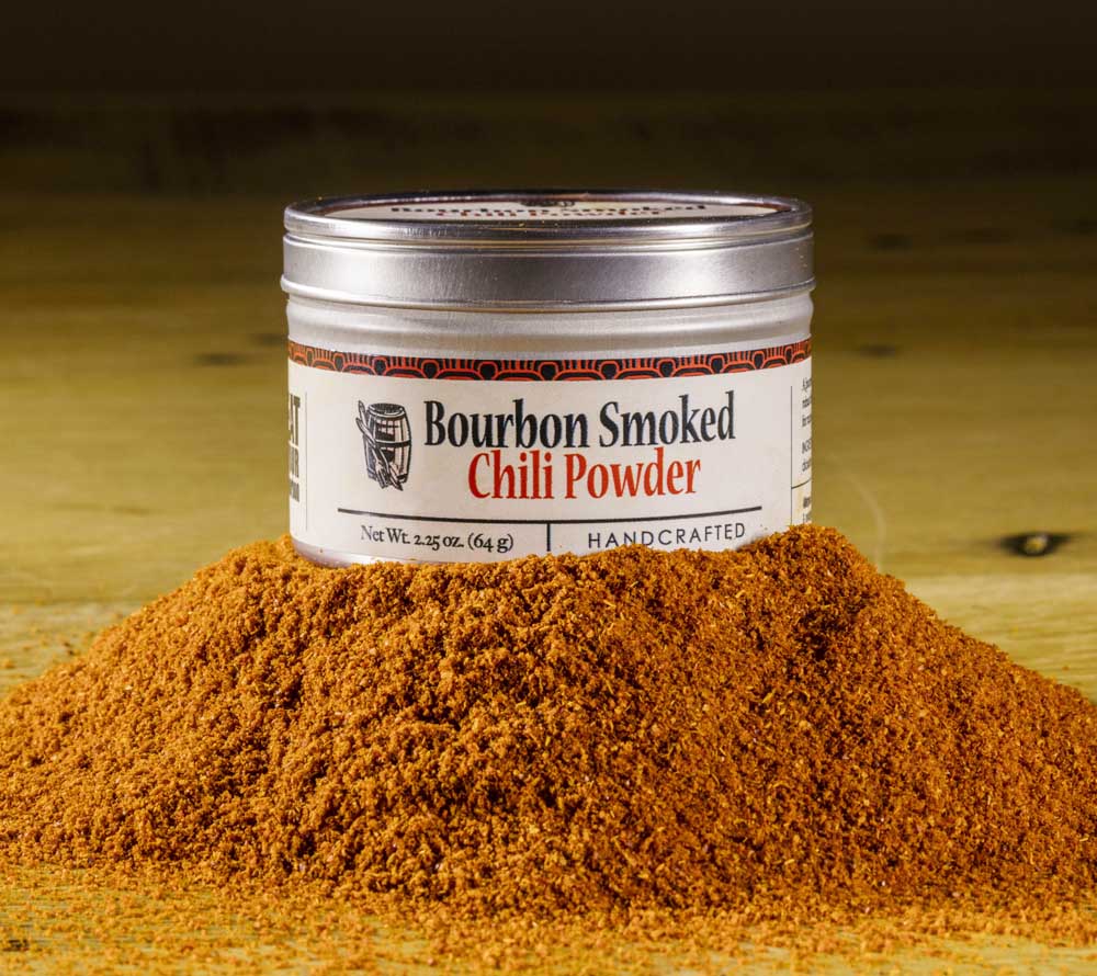 Bourbon Smoked Chili Powder von Bourbon Barrel Foods kaufen | Rauchiges Aroma durch Räucherverfahren | Ideal für Liebhaber von würzigem Essen