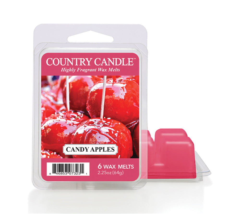 Country Wax Melts 6 pcs Candy Apples von Country Candle kaufen | Duft: Fruchtig, zimtig, Vanille, Apfel | Mehrmals schmelzbar