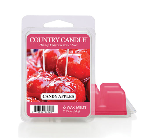 Country Wax Melts 6 pcs Candy Apples von Country Candle kaufen | Duft: Fruchtig, zimtig, Vanille, Apfel | Mehrmals schmelzbar