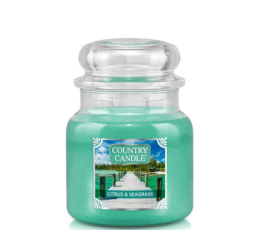 Country Jar Medium Citrus & Seagrass von Country Candle kaufen | Duft: Erfrischend, belebend, zitrusartig, maritim, holzig | Brenndauer: 65-90 Stunden