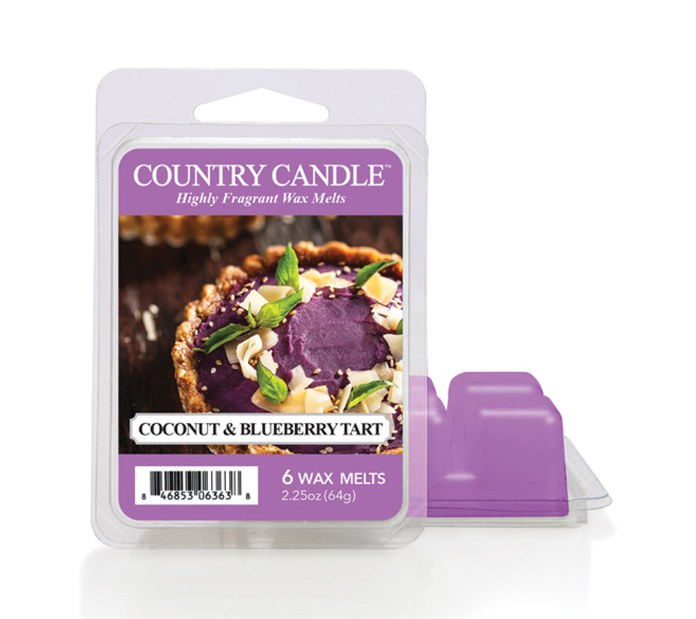 Country Wax Melts 6 pcs Coconut & Blueberry Tart von Country Candle kaufen | Duft: fruchtig, Blaubeere, Pflaume, Kokos | Mehrmals schmelzbar