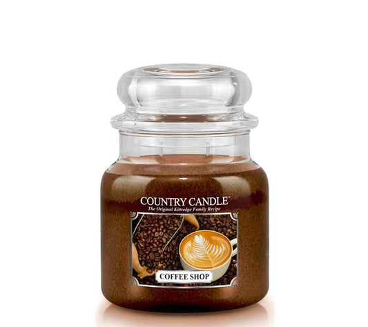 Country Jar Medium Coffee Shop von Country Candle kaufen | Duft: Kaffee, Vanille, Milch, Keks | Brenndauer: 65-90 Stunden