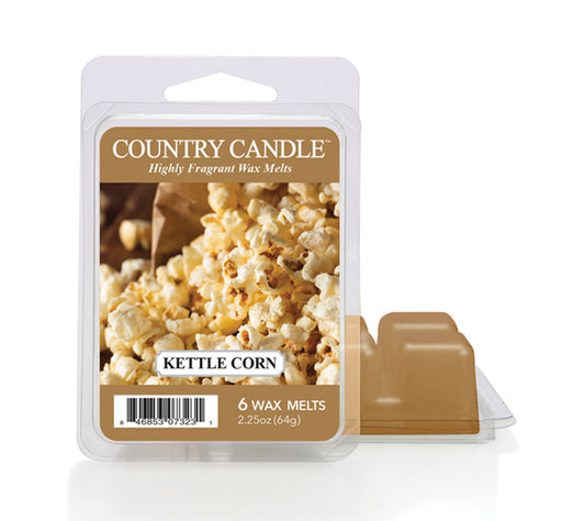 Country Wax Melts 6 pcs Kettle Corn von Country Candle kaufen | Duft: Süß, Vanille, Herbstlich | Mehrmals schmelzbar