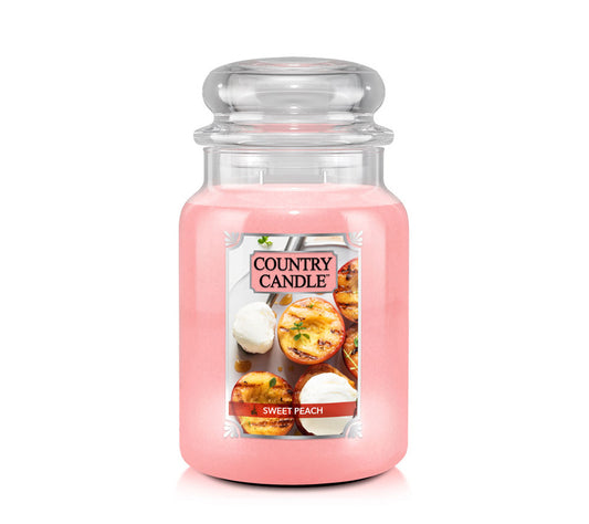 Country Jar Large Sweet Peach von Country Candle kaufen | Duft: Frisch, Fruchtig, Süß, Vanille, Pfirsich | Brenndauer: 100-150 Stunden