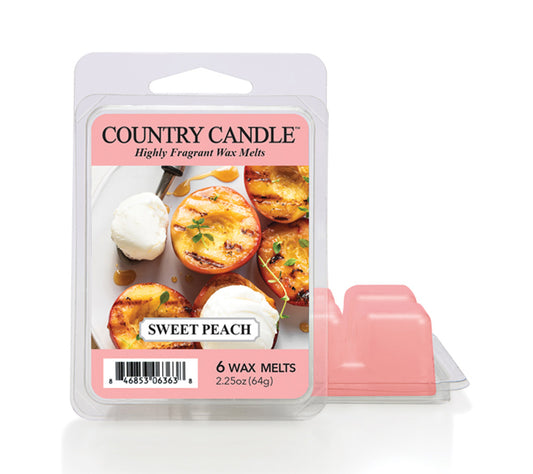 Country Wax Melts 6 pcs Sweet Peach von Country Candle kaufen | Duft: Frisch, Fruchtig, Süß, Vanille, Pfirsich | Mehrmals schmelzbar
