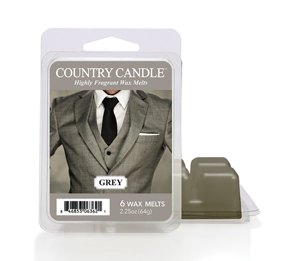 Country Wax Melts 6 pcs Grey von Country Candle kaufen | Duft: Elegant, holzig, exotisch, warm, verführerisch | Mehrmals schmelzbar
