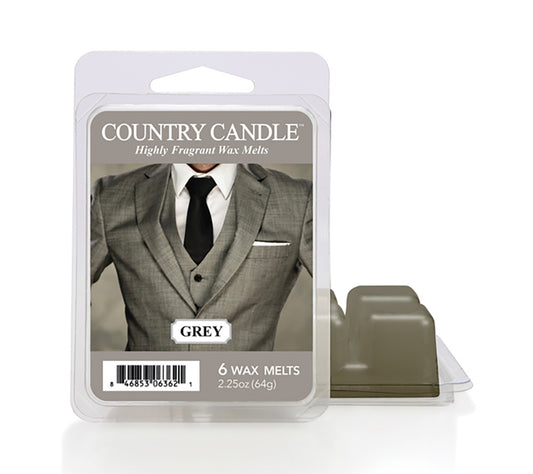 Country Wax Melts 6 pcs Grey von Country Candle kaufen | Duft: Elegant, holzig, exotisch, warm, verführerisch | Mehrmals schmelzbar
