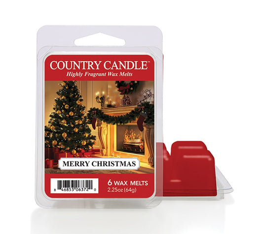 Country Wax Melts 6 pcs Merry Christmas von Country Candle kaufen | Duft: Frisch, warm, holzig, weihnachtlich, angenehm | Mehrmals schmelzbar