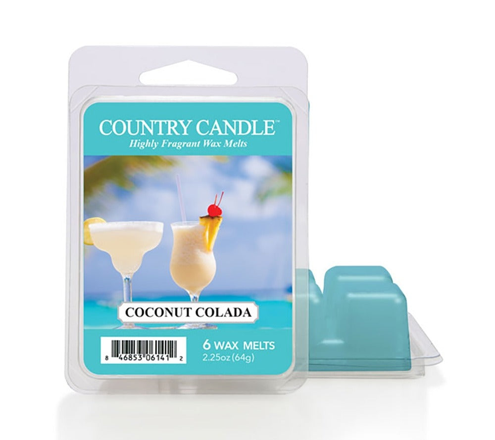 Country Wax Melts 6 pcs Coconut Colada von Country Candle kaufen | Duft: Tropisch, süß, erfrischend, exotisch | Mehrmals schmelzbar