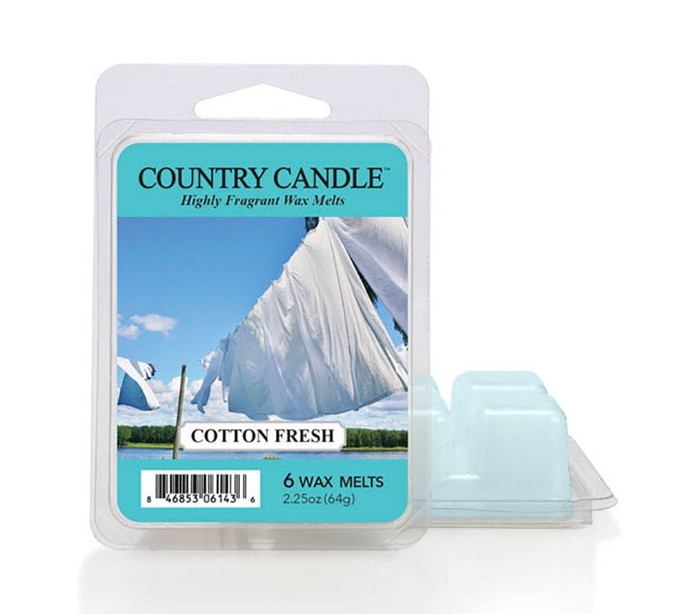 Country Wax Melts 6 pcs Cotton Fresh von Country Candle kaufen | Duft: Frisch, puderig, holzig, blumig, sauber | Mehrmals schmelzbar