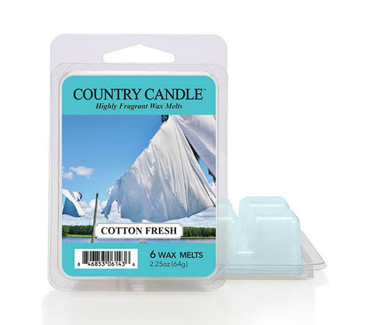 Country Wax Melts 6 pcs Cotton Fresh von Country Candle kaufen | Duft: Frisch, puderig, holzig, blumig, sauber | Mehrmals schmelzbar