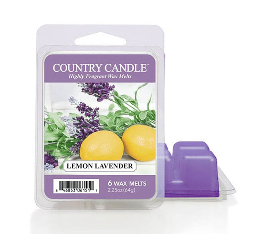 Country Wax Melts 6 pcs Lemon Lavender von Country Candle kaufen | Duft: Zitrus, aromatisch, entspannend, sommerlich | Mehrmals schmelzbar